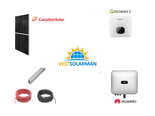 Kit Sistem Fotovoltaic, 3 kW, On Grid, Monofazat